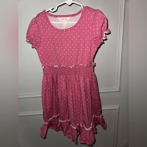 Matilda Jane Size 6 pink cotton polka dot dress